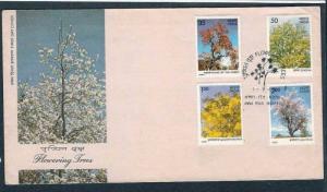 INDIA 1981 FLOWERING TREES, NATURE Tree Plant Flora Sc 930-33 FDC # F0861-64