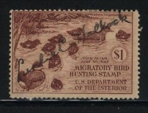 USA Hunting stamp USED Scott # RW8  Year 1942