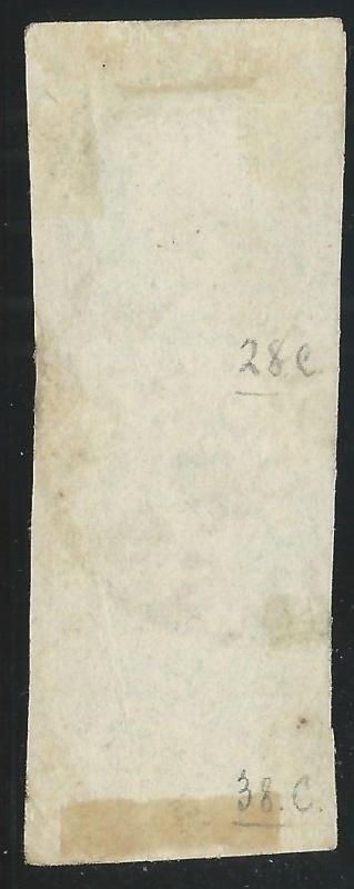 CSA Scott #1 Stone 2 Pos 28, 38 Used Vert Pair of Confederate Stamps Charleston