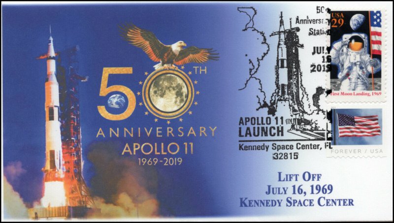 19-201, 2019, Moon Landing, Pictorial Postmark, Event Cover, Apollo 11, St Louis