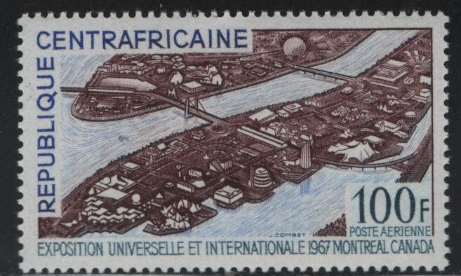 CENTRAL AFRICAN REPUBLIC, C45, MNH, 1967, VIEW OF EXPO '67