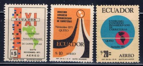 Ecuador C487-89 NH 1971 Airmail issues