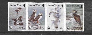 BIRDS - ISLE OF MAN #402a WWF (ROW 3) MNH
