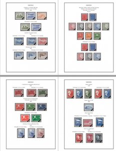 COLOR PRINTED SWEDEN 1941-1970 STAMP ALBUM PAGES (47 illustrated pages)