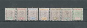 1890 Leeward Islands - Stanley Gibbons #1-7 - Incomplete Series - MH* ((6d. dull