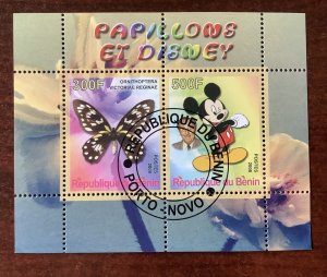 Benin 2006 Cinderella stamps MH - 500fr Papillons & Disney, butterfly & Mickey
