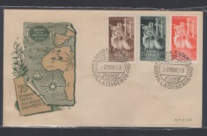 Spanish Sahara #65-67 (1953 Geographical Society set) on unaddressed cachet FDC