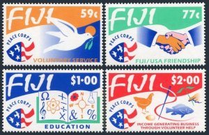 Fiji 680-683, MNH. Mi 675-678. Peace Corps in Fiji,25th Ann.1993. Education,Bird