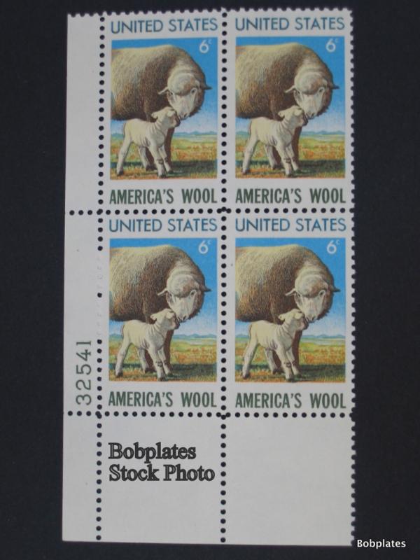 BOBPLATES #1423 Wool Lower Right Plate Block 32541  F-VF NH SCV=$1