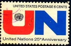 United Nations, 25th Anniversary, USA stamp SC#1419 Used