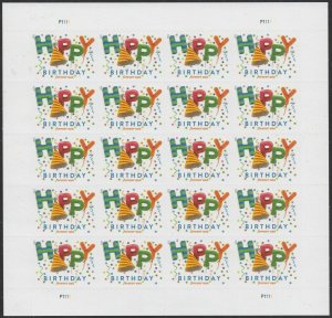 2021 58c Happy Birthday Greetings, Childhood Party, Hat Scott 5635 Mint Sheet 20