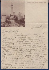 US Sc 799 Vert.Pair (1937) With Photo Letterhead Inside Indianapolis,IN Cachet