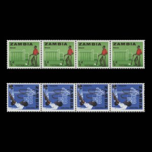 Zambia 1964 (MNH) Definitives coil-join strips ✔️