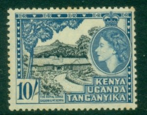 Kenya Uganda Tanganyika 1954-59 QEII Pictorial 10sh The Royal Lodge Sagana & ...