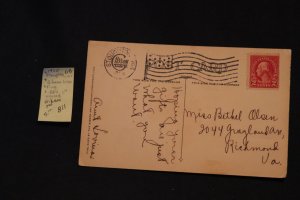 Scott US 554 (uncancelled) on Gibson pc (w/Gibson flag cancel) WI to VA (#811)