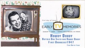 AO-4414d-1, 2009, Early TV Memories, FDC, Add-on Cachet, Digital Color Postmark,