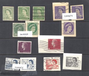 Canada CUT SQUARES FROM PRE-PAID QUEEN ELIZABETH II POSTAL CARDS BS28222