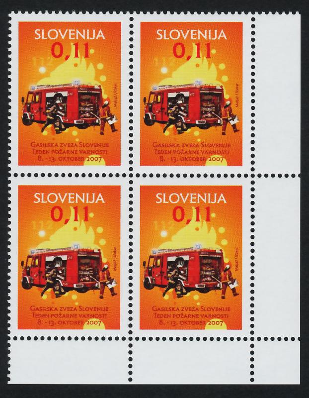 Slovenia RA35 BR Block MNH Fire Engine, Fire Protection