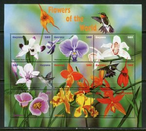 GUYANA  FLOWERS OF THE WORLD SET OF TWO SHEETS  II  MINT NH 