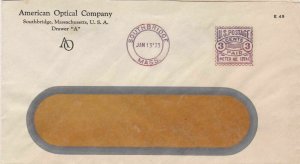 U.S. AMERICAN OPTICAL CO. Logo Southbridge, Mass. Meter Mail 1933 Cover Rf 47515