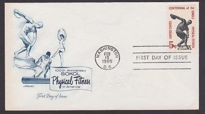 1262 SOKOL Physical Fitness Artmaster FDC with erased pencil address