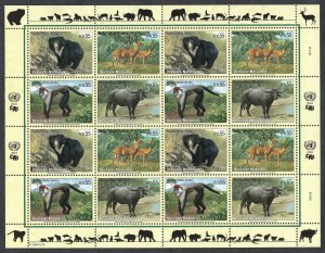 UN Vienna #342-345 51¢ Endangered Species (2004). Full mini-sheet. MNH