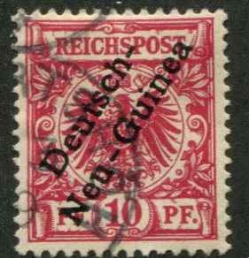 German New Guinea SC# 3  O/P on issue of Germany 10pf Used
