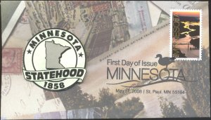 #4266 Minnesota Statehood 3-D Laz FDC