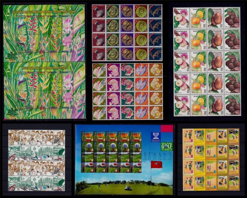 Malaysia 1999 & 2000 MNH Large Lot Sheets & Blocks Flowers Millenium #C967