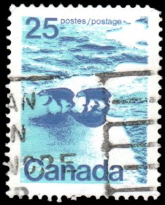 Canada 597a - Used - 25c Polar Bears (Perf 13.5) (1976)