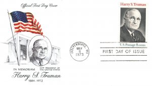 US FIRST DAY COVER SCOTT 1499 HARRY S. TRUMAN PATRIOT FLAG CACHET 1973 - TYPE II