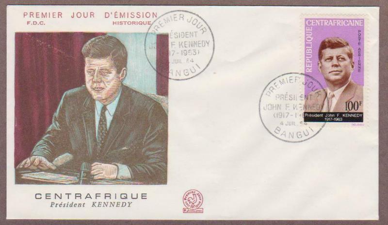 Central Africa Republic Airmail # C24 JFK FDC - I Combine S/H