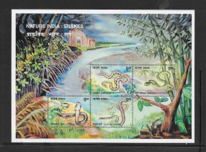 SNAKES - INDIA #2036a  S/S  MNH