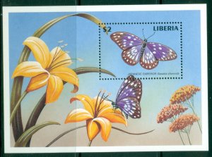 Liberia 1998 Flora & Fauna of the World Insects Butterflies MS MUH