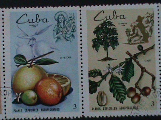 ​CUBA-1969- SC#1454a- AGRICULTURE-LOVELY FRUITS MNH STRIP VF LAST ONE
