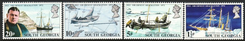 1972 South Georgia Sir Ernest Shackleton complete set MNH Sc# 31 / 34 CV $4.70