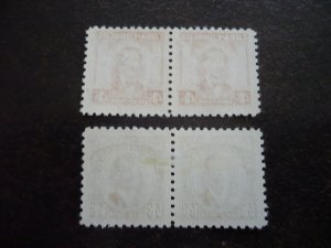 Stamps - Cuba -Scott# 521a, 525a - Mint Hinged Partial Set of 2 Stamps in Pairs