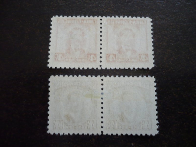 Stamps - Cuba -Scott# 521a, 525a - Mint Hinged Partial Set of 2 Stamps in Pairs