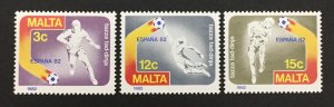 Malta 1982 #616-8, World Cup, MNH.