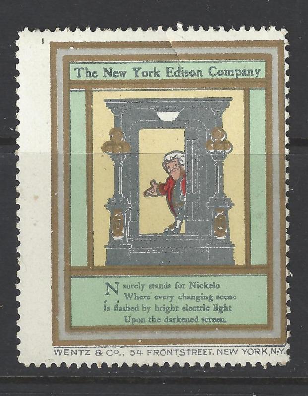 Early 1900s NY Edison Electrical Co Promotional Poster Stamp - Many Diff (AV124)