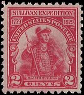 U.S. Scott # 657  1929 2c car rose  J. Sullivan  mint-nh- vf