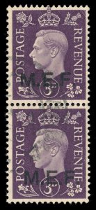 BOFIC - 1942 KGVI MEF 3d violet se-tenant pair (M9/M9a) VFU. SG M9b.