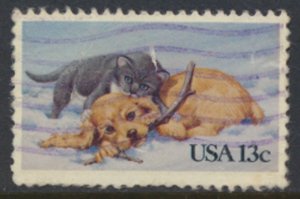 USA  SC# 2025  Used Christmas   Dogs   1982  see scan