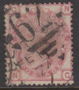 Great Britain 1873 QV 3d Rose Sideface Sc#61 Plate 18 Used