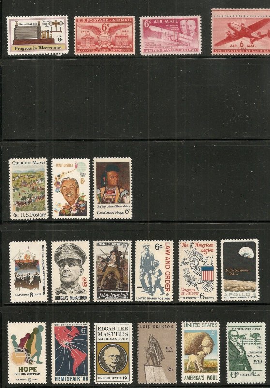 USA  MNH Lot of 3-6 cent singles