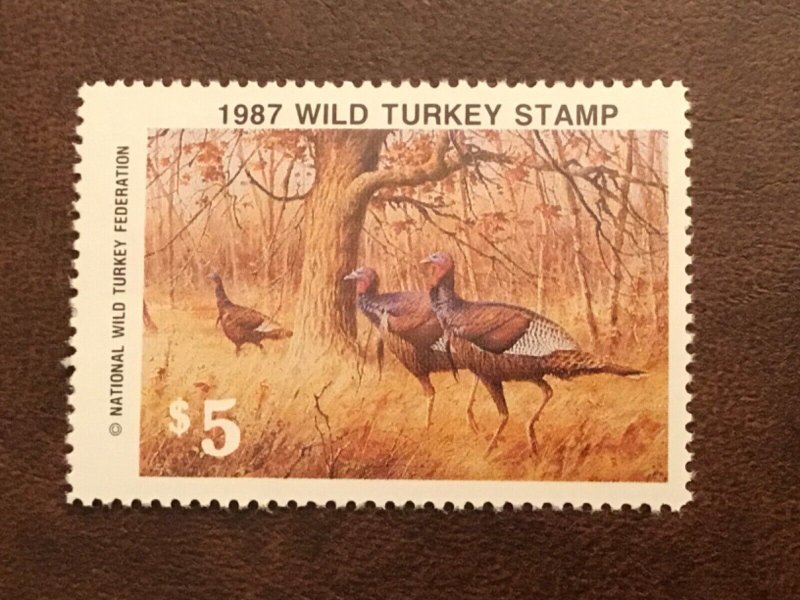 ICOLLECTZONE  Wild Turkey Federation 1987 Stamp VF NH