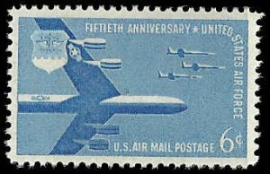 C49   6c Air Force 50th Anniversary, Airmail, Mint NH VF