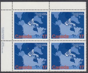 Canada - #847 Arctic Islands Plate Block - MNH