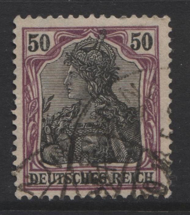 GERMANY. -Scott 88- Definitives -1905 - FU - Single  50pf Pur & Blk Buff Stamp