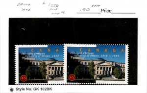 Canada, Postage Stamp, #1756 (2 Ea) Mint NH, 1998 University Ottawa (AC)